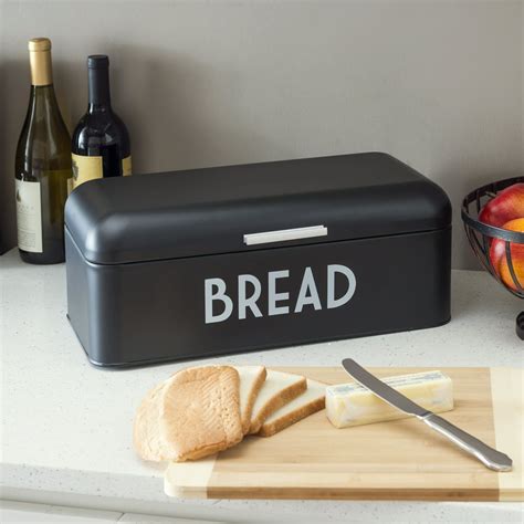 black and white metal bread box|wooden bread box walmart.